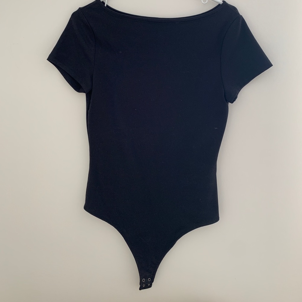 Abercrombie & Fitch Black Short-Sleeve Bodysuit
